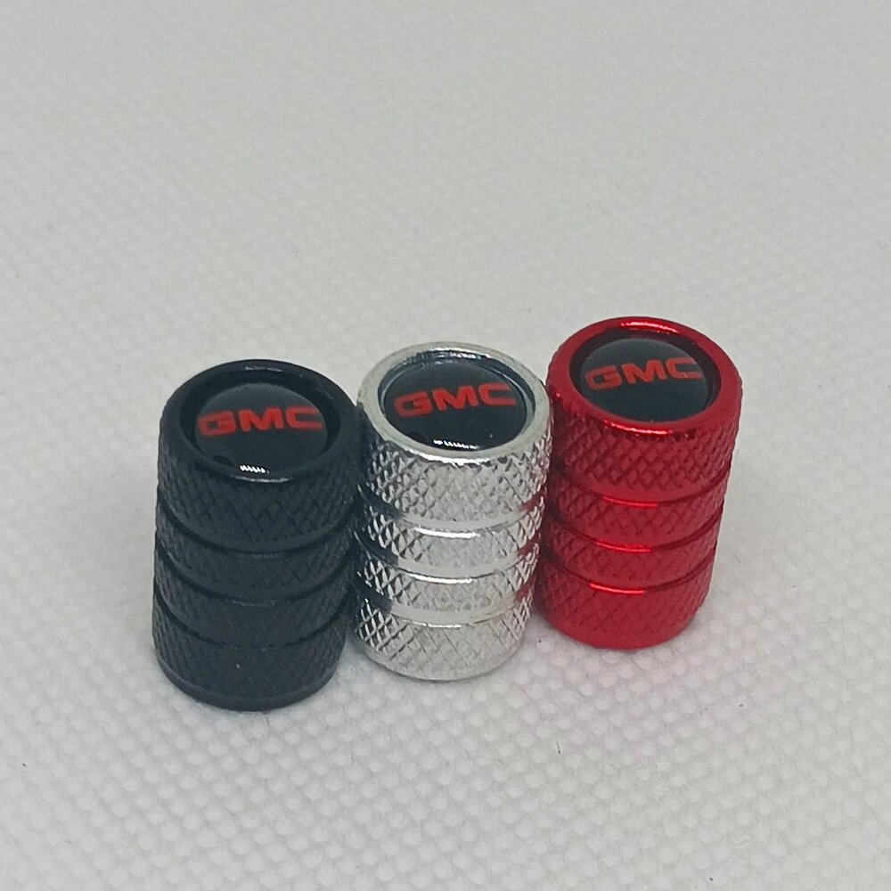 GMC TIRE CAPS UNIVERSAL AIR VALVE STEM CAPS 4 INCLUDED PER PACK